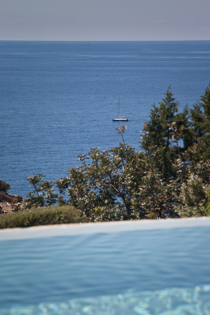 Vistas desde la piscina de la casa en Ibiza